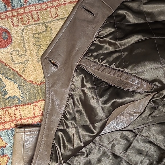 KENNETH COLE BROWN LEATHER VEST - Picture 9 of 10
